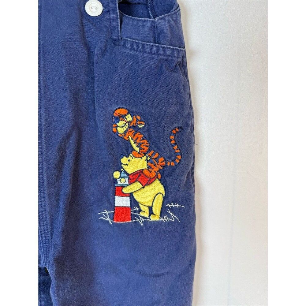 Disney Baby Winnie the Pooh & Tigger Blue Denim Overalls Snap Legs - Picture 7 of 14